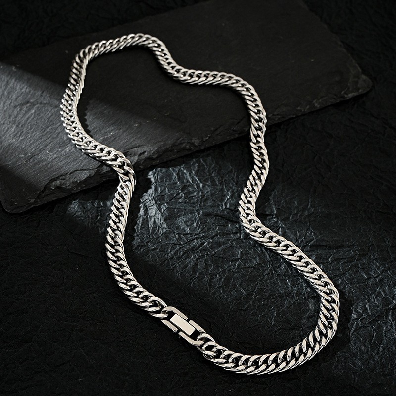 Cuban Link Chain 12Mm - สร้อยคอโซ่คิวบาสแตนเลส7มม. สำหรับผู้ชายผู้หญิงสร้อยคอแนวพังก์ฮิปฮอปเครื่องประดับคอเหล็กสำหรับผู้ชาย