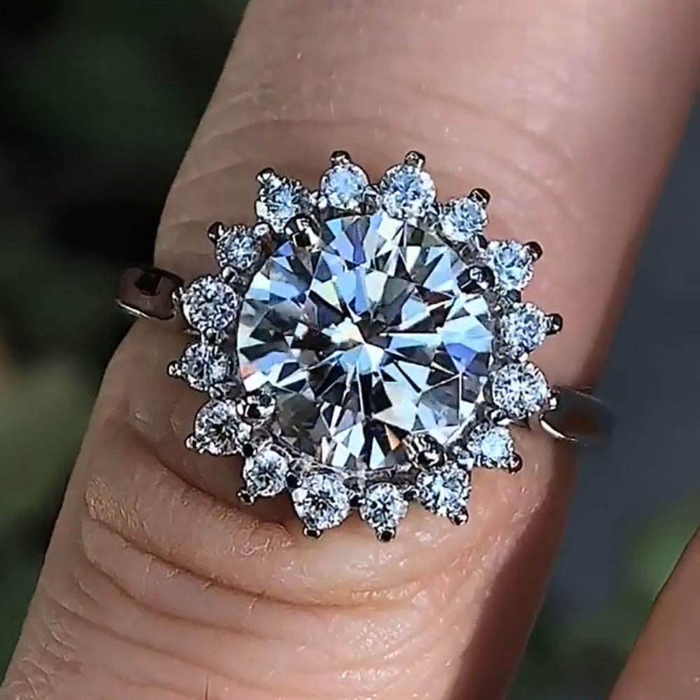 แหวนแต่งงาน/หมั้น/ฉลองครบรอบสำ - Moissanite Engagement Ring 1 Carat บทวิจารณ์และราคา