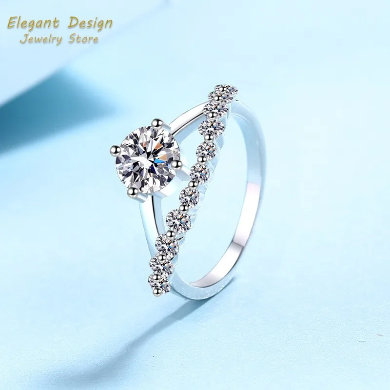 แหวนแต่งงาน Crown of Love แพลท - Moissanite Engagement Ring 1 Carat บทวิจารณ์และราคา