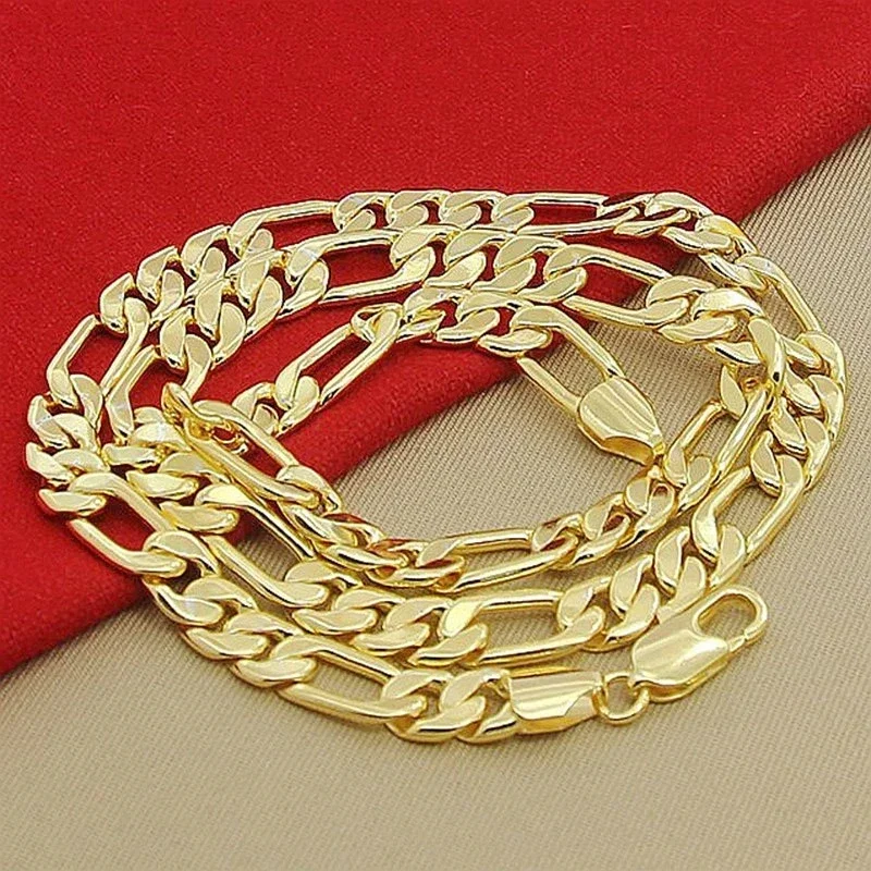 สร้อยคอเงินแท้ 925 ชุบทอง 18K  - 925 Sterling Silver Chain Necklace Men บทวิจารณ์และราคา