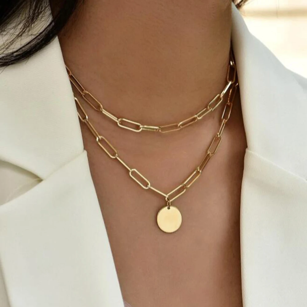 SUMENG 2024 ใหม่แฟชั่นVINTAGEร - Layered Pendant Necklace Aesthetic บทวิจารณ์และราคา