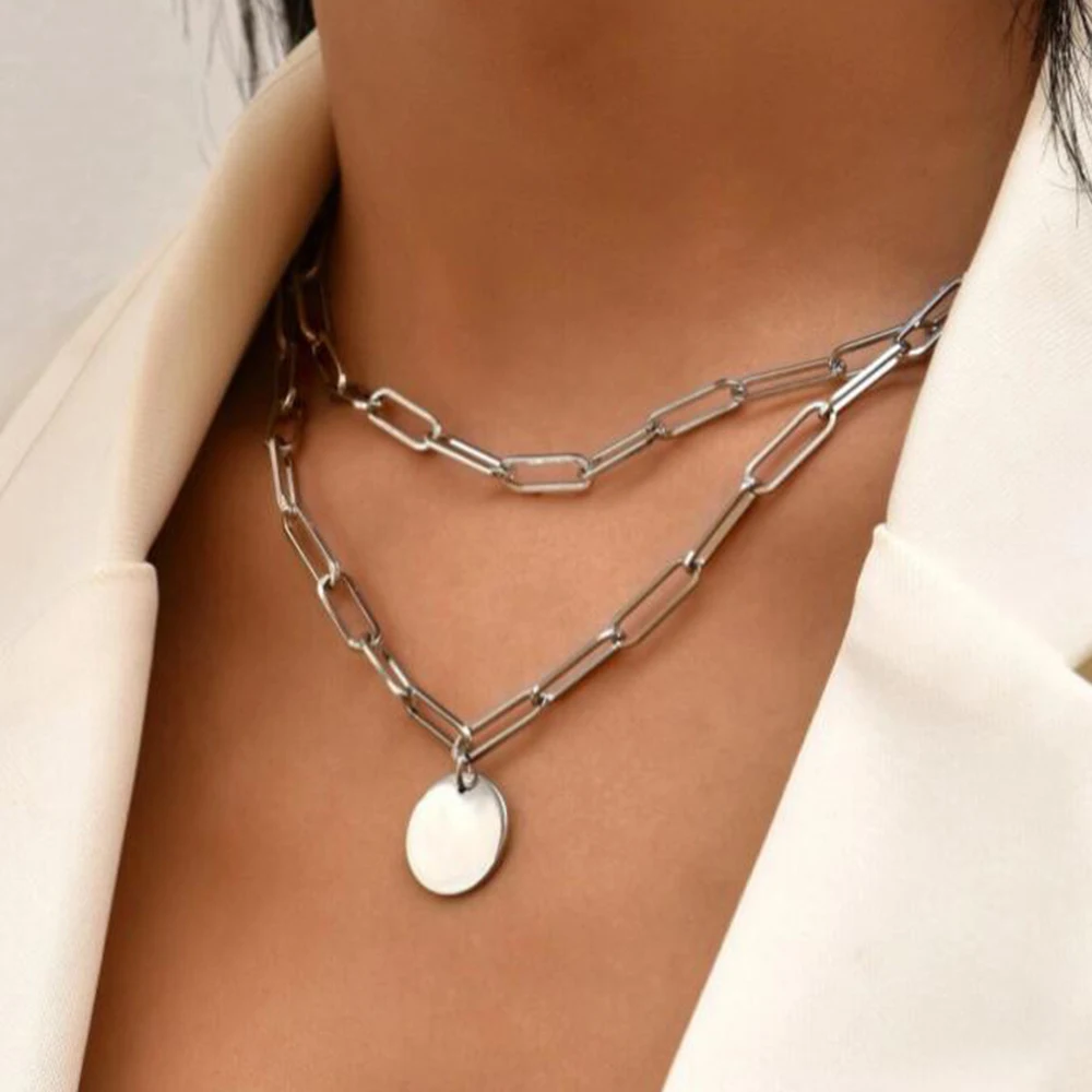 SUMENG 2024 ใหม่แฟชั่นVINTAGEร - Layered Pendant Necklace Aesthetic บทวิจารณ์และราคา